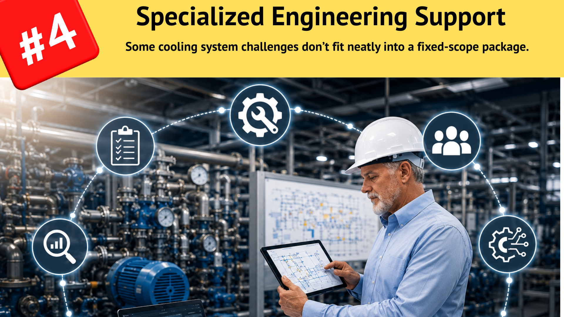 Specialized engineering support for critical cooling systems