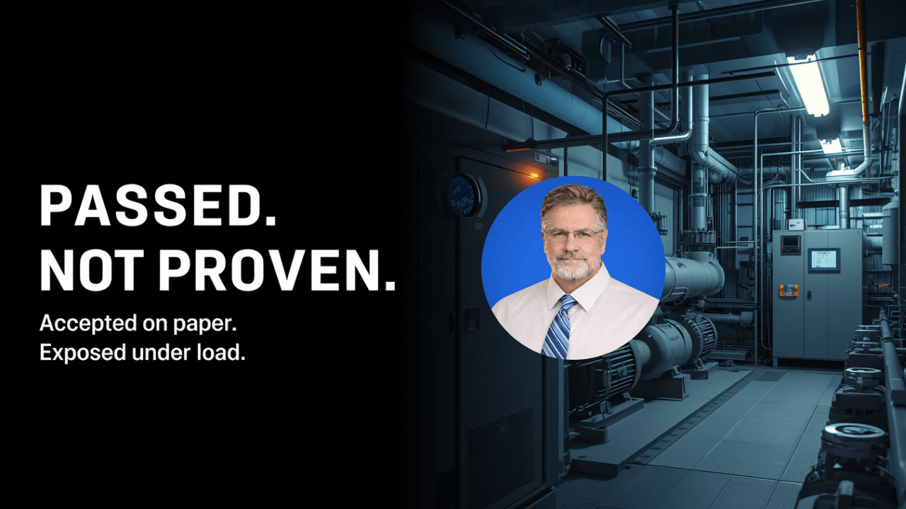 Mission-critical cooling system that passed commissioning but failed in operation