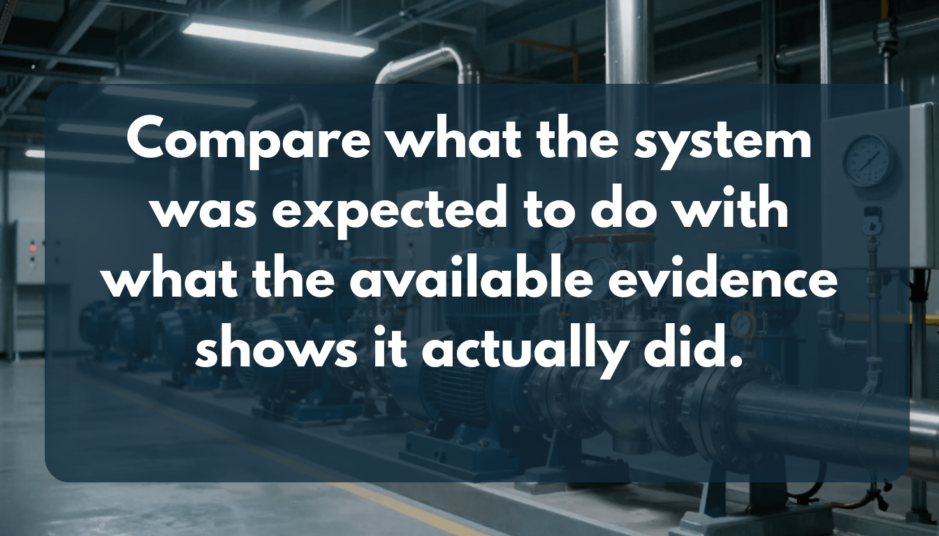 Comparison of expected and actual mission-critical cooling system operation
