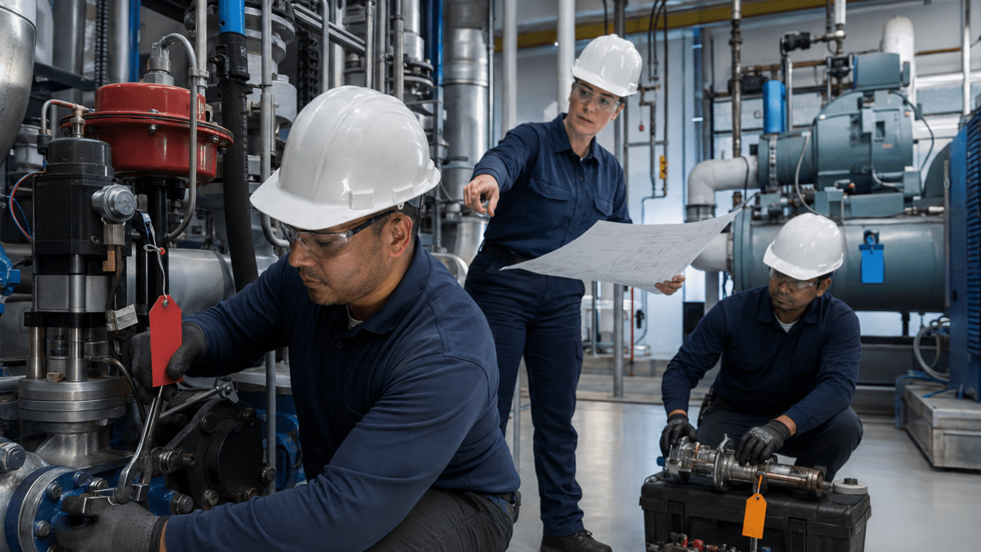 Facilities team implementing prioritized mission-critical cooling corrective actions