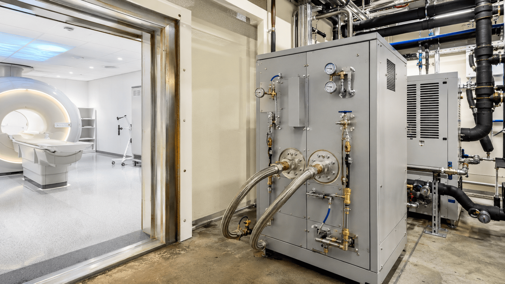 MRI and medical imaging process chiller cooling reliability